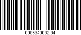 Código de barras (EAN, GTIN, SKU, ISBN): '0085640032.34'