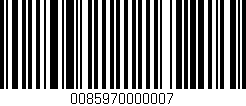 Código de barras (EAN, GTIN, SKU, ISBN): '0085970000007'