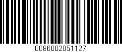 Código de barras (EAN, GTIN, SKU, ISBN): '0086002051127'
