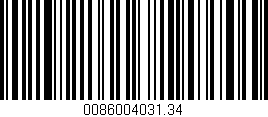 Código de barras (EAN, GTIN, SKU, ISBN): '0086004031.34'