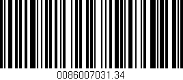 Código de barras (EAN, GTIN, SKU, ISBN): '0086007031.34'