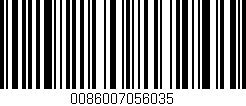 Código de barras (EAN, GTIN, SKU, ISBN): '0086007056035'