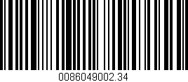 Código de barras (EAN, GTIN, SKU, ISBN): '0086049002.34'