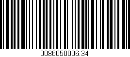 Código de barras (EAN, GTIN, SKU, ISBN): '0086050006.34'