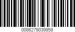 Código de barras (EAN, GTIN, SKU, ISBN): '0086279039958'