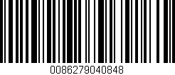 Código de barras (EAN, GTIN, SKU, ISBN): '0086279040848'