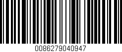 Código de barras (EAN, GTIN, SKU, ISBN): '0086279040947'