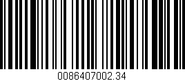 Código de barras (EAN, GTIN, SKU, ISBN): '0086407002.34'