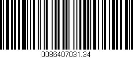 Código de barras (EAN, GTIN, SKU, ISBN): '0086407031.34'
