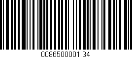 Código de barras (EAN, GTIN, SKU, ISBN): '0086500001.34'