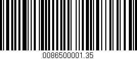 Código de barras (EAN, GTIN, SKU, ISBN): '0086500001.35'