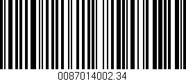 Código de barras (EAN, GTIN, SKU, ISBN): '0087014002.34'