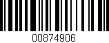 Código de barras (EAN, GTIN, SKU, ISBN): '00874906'