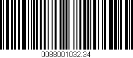 Código de barras (EAN, GTIN, SKU, ISBN): '0088001032.34'