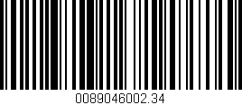 Código de barras (EAN, GTIN, SKU, ISBN): '0089046002.34'