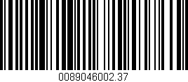 Código de barras (EAN, GTIN, SKU, ISBN): '0089046002.37'