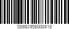 Código de barras (EAN, GTIN, SKU, ISBN): '00892456000419'