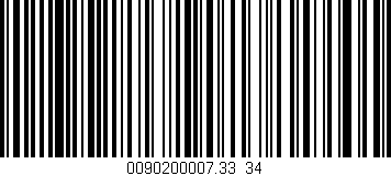 Código de barras (EAN, GTIN, SKU, ISBN): '0090200007.33/34'