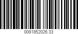 Código de barras (EAN, GTIN, SKU, ISBN): '0091852026.33'