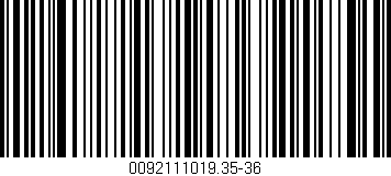 Código de barras (EAN, GTIN, SKU, ISBN): '0092111019.35-36'