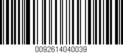 Código de barras (EAN, GTIN, SKU, ISBN): '0092614040039'