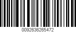 Código de barras (EAN, GTIN, SKU, ISBN): '0092636265472'