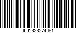 Código de barras (EAN, GTIN, SKU, ISBN): '0092636274061'