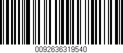Código de barras (EAN, GTIN, SKU, ISBN): '0092636319540'