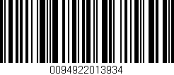 Código de barras (EAN, GTIN, SKU, ISBN): '0094922013934'