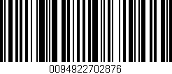 Código de barras (EAN, GTIN, SKU, ISBN): '0094922702876'