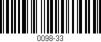 Código de barras (EAN, GTIN, SKU, ISBN): '0098-33'