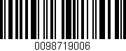 Código de barras (EAN, GTIN, SKU, ISBN): '0098719006'