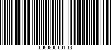 Código de barras (EAN, GTIN, SKU, ISBN): '0099800-001-13'