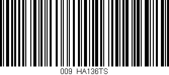 Código de barras (EAN, GTIN, SKU, ISBN): '009/HA136TS'