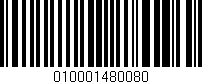 Código de barras (EAN, GTIN, SKU, ISBN): '010001480080'