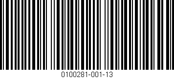 Código de barras (EAN, GTIN, SKU, ISBN): '0100281-001-13'