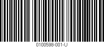 Código de barras (EAN, GTIN, SKU, ISBN): '0100598-001-U'