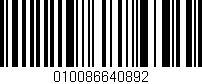 Código de barras (EAN, GTIN, SKU, ISBN): '010086640892'