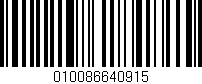 Código de barras (EAN, GTIN, SKU, ISBN): '010086640915'