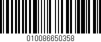 Código de barras (EAN, GTIN, SKU, ISBN): '010086650358'
