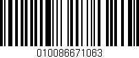 Código de barras (EAN, GTIN, SKU, ISBN): '010086671063'