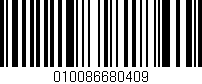 Código de barras (EAN, GTIN, SKU, ISBN): '010086680409'