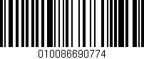 Código de barras (EAN, GTIN, SKU, ISBN): '010086690774'