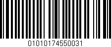 Código de barras (EAN, GTIN, SKU, ISBN): '01010174550031'