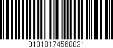 Código de barras (EAN, GTIN, SKU, ISBN): '01010174560031'