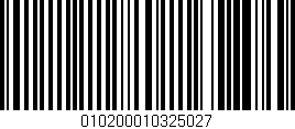 Código de barras (EAN, GTIN, SKU, ISBN): '010200010325027'