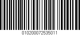 Código de barras (EAN, GTIN, SKU, ISBN): '010200072535011'