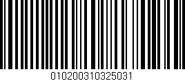 Código de barras (EAN, GTIN, SKU, ISBN): '010200310325031'