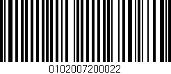 Código de barras (EAN, GTIN, SKU, ISBN): '0102007200022'