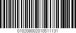 Código de barras (EAN, GTIN, SKU, ISBN): '010208002010511131'